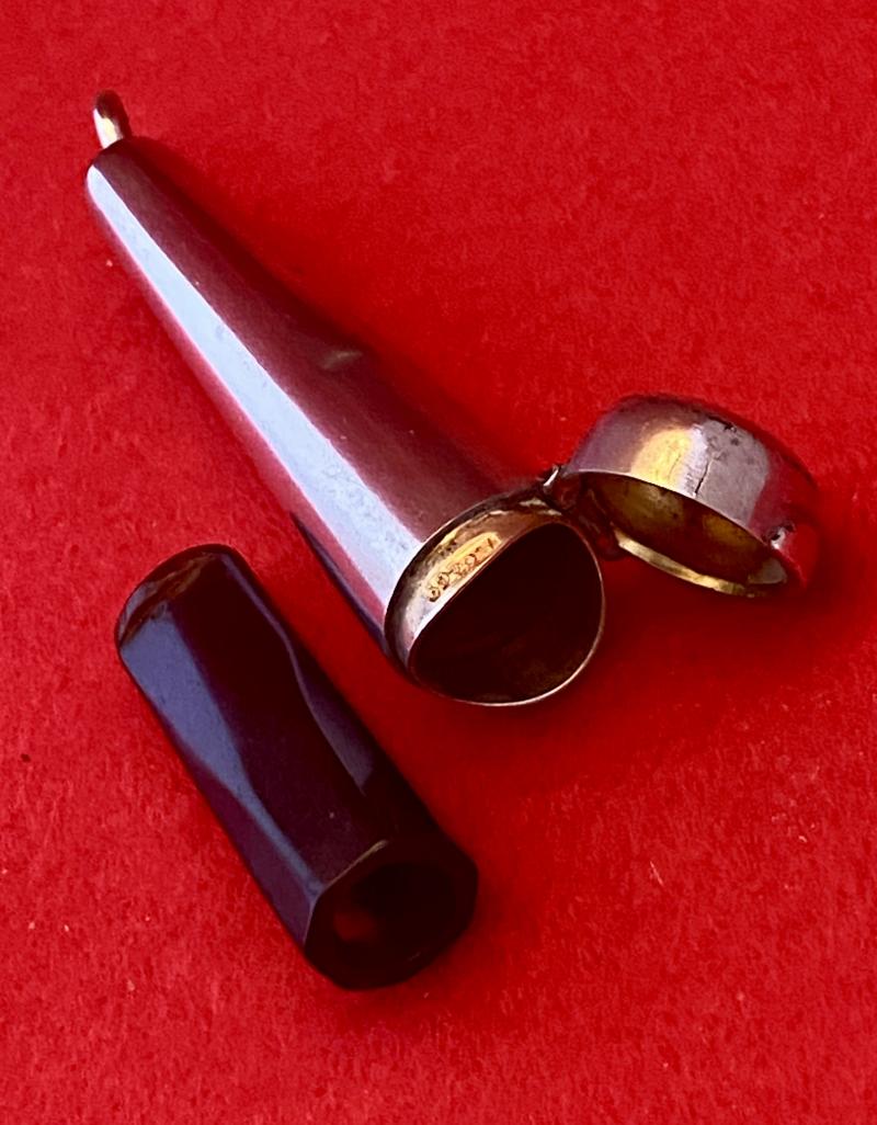 Victorian Silver Cheroot Mouthpiece Case Hallmarked Chester 1896 with Short Bakelite Cheroot Holder