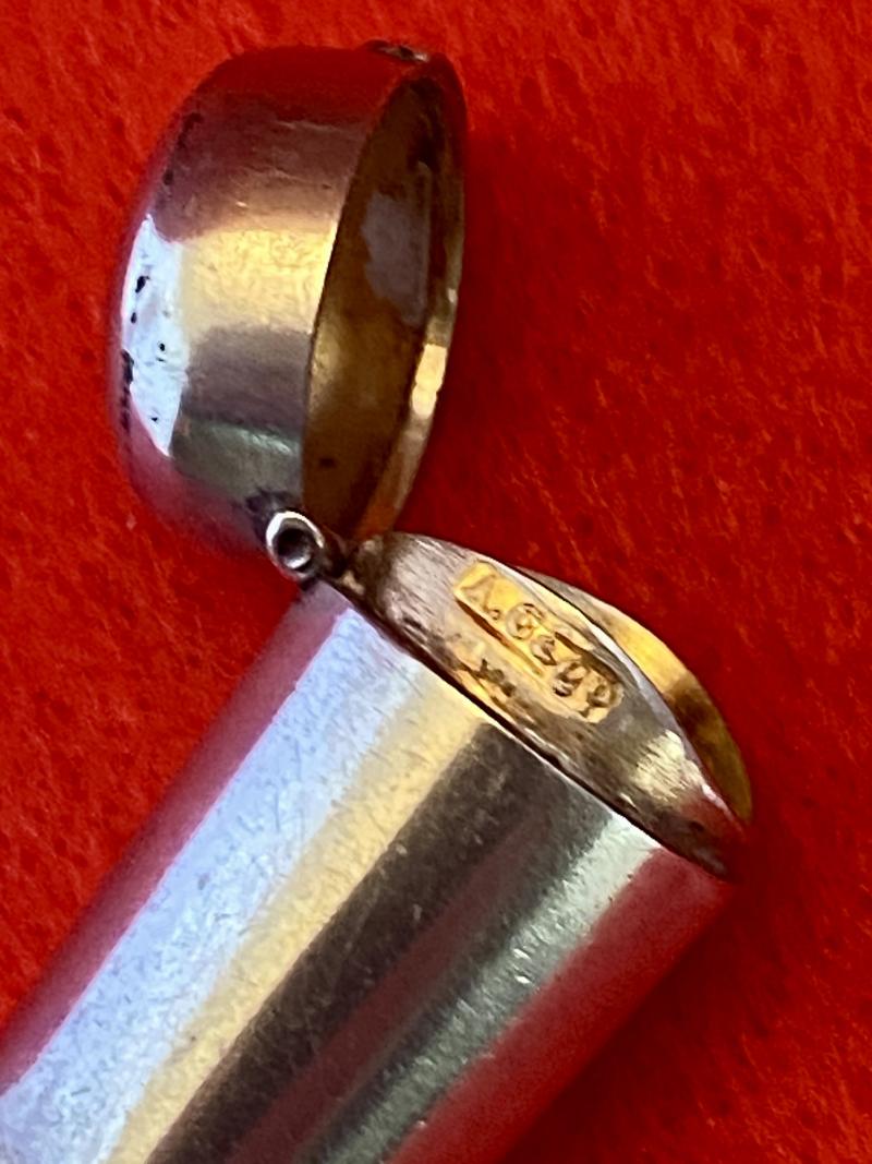Victorian Silver Cheroot Mouthpiece Case Hallmarked Chester 1896 with Short Bakelite Cheroot Holder