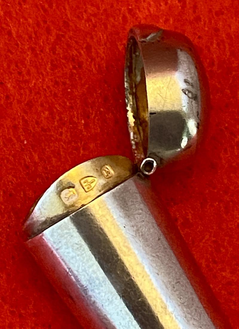 Victorian Silver Cheroot Mouthpiece Case Hallmarked Chester 1896 with Short Bakelite Cheroot Holder