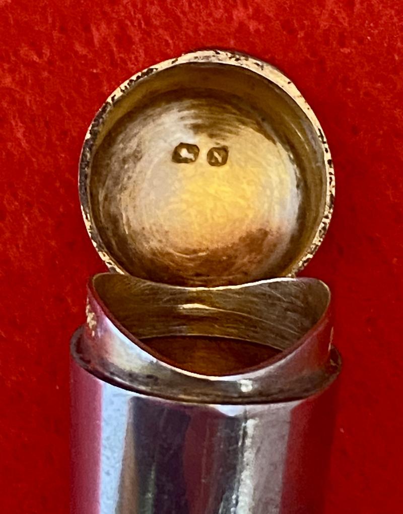 Victorian Silver Cheroot Mouthpiece Case Hallmarked Chester 1896 with Short Bakelite Cheroot Holder