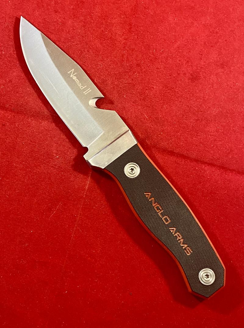 Mint Vintage Anglo Arms Nomad II Fixed Blade Survival Knife with a Nylon Sheath